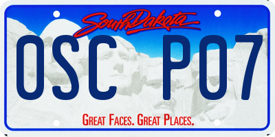 SD license plate 0SCP07
