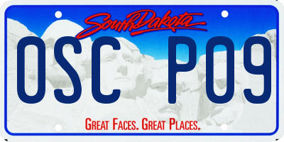 SD license plate 0SCP09