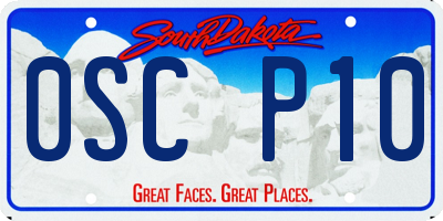 SD license plate 0SCP10