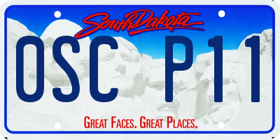 SD license plate 0SCP11