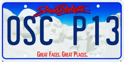 SD license plate 0SCP13