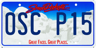 SD license plate 0SCP15
