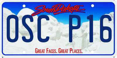 SD license plate 0SCP16