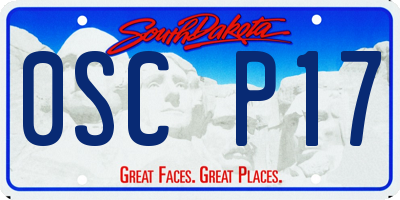 SD license plate 0SCP17