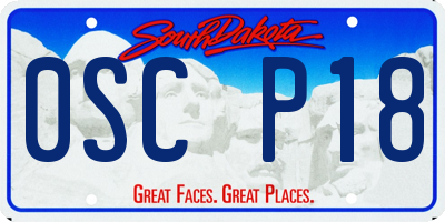 SD license plate 0SCP18
