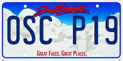SD license plate 0SCP19