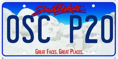 SD license plate 0SCP20