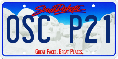 SD license plate 0SCP21