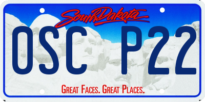 SD license plate 0SCP22