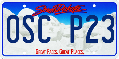 SD license plate 0SCP23