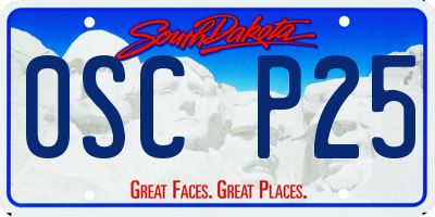 SD license plate 0SCP25