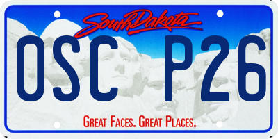 SD license plate 0SCP26