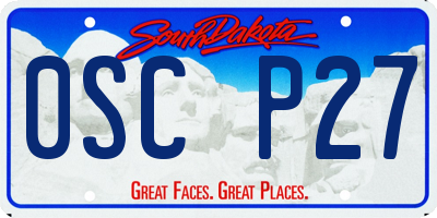 SD license plate 0SCP27