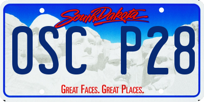 SD license plate 0SCP28
