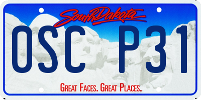 SD license plate 0SCP31