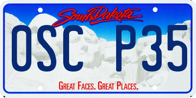 SD license plate 0SCP35