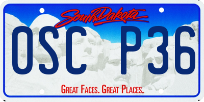 SD license plate 0SCP36