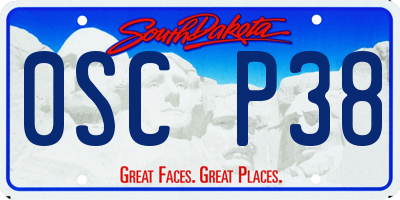 SD license plate 0SCP38