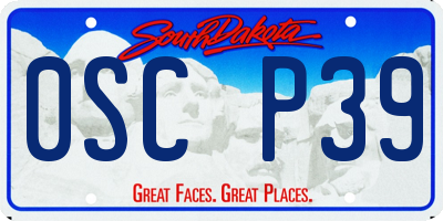 SD license plate 0SCP39