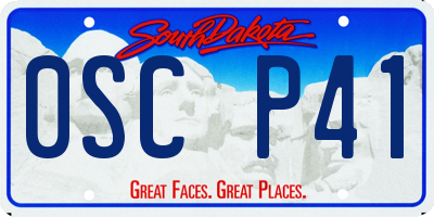 SD license plate 0SCP41