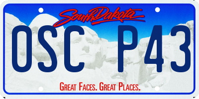 SD license plate 0SCP43