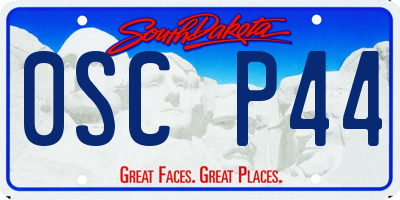 SD license plate 0SCP44