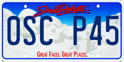 SD license plate 0SCP45