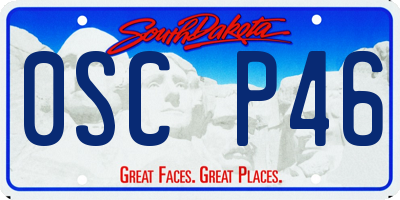 SD license plate 0SCP46