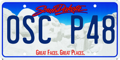 SD license plate 0SCP48
