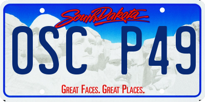 SD license plate 0SCP49