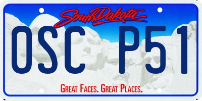 SD license plate 0SCP51