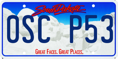 SD license plate 0SCP53