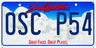 SD license plate 0SCP54