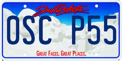 SD license plate 0SCP55