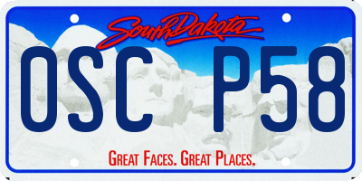 SD license plate 0SCP58