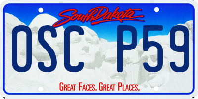 SD license plate 0SCP59