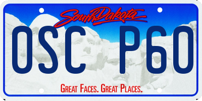 SD license plate 0SCP60