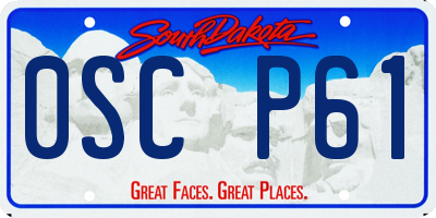 SD license plate 0SCP61