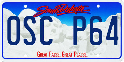 SD license plate 0SCP64