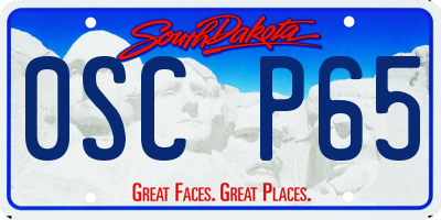 SD license plate 0SCP65