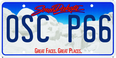 SD license plate 0SCP66