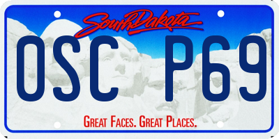 SD license plate 0SCP69