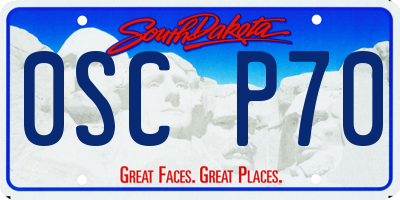 SD license plate 0SCP70