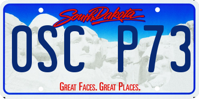 SD license plate 0SCP73