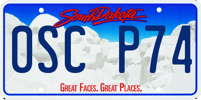 SD license plate 0SCP74
