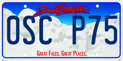 SD license plate 0SCP75