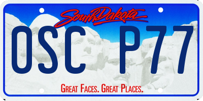 SD license plate 0SCP77
