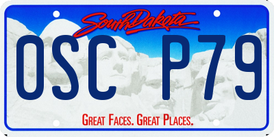 SD license plate 0SCP79