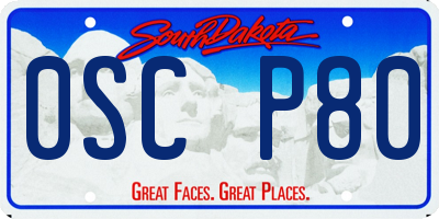 SD license plate 0SCP80