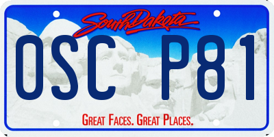 SD license plate 0SCP81